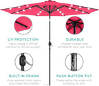 Best Choice Products 10ft Solar Polyester LED Lighted Patio Umbrella w/Tilt - Image 5