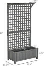 Outsunny Wood Planter with Trellis, Raised Garden Bed - Image 7