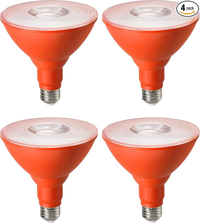 EDISHINE PAR38 Orange LED Flood Light Bulbs Outdoor, Dimmable LED Light Bulb by EDISHINE