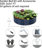 Galvanized Metal Planter Round Raised Garden Bed Kit - Image 4