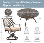 7-Piece Cast Aluminum Patio Furniture, Patio Dining Set - Image 6