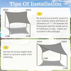 HappyTrends Sun Shade Sail, Heavy Duty UV Protection Beach Shade Canopy Wind - Image 6