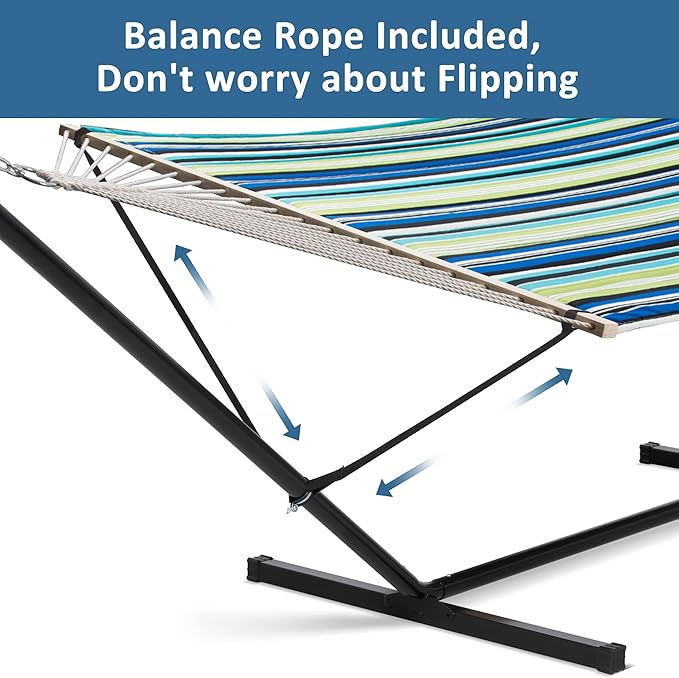 SUNCREAT Hammock with Stand 2 Person Heavy Duty, Freestanding Hammock with - Image 3