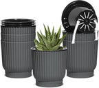 T4U 4 Inch Plant Pots Self Watering, 6 Pack African Violet Pots, Small Plant by T4U