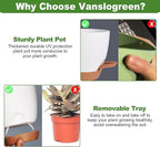 Flower Pots, 8/7/6.5/6/5.5/5 Inch Self Watering Planters - Image 3