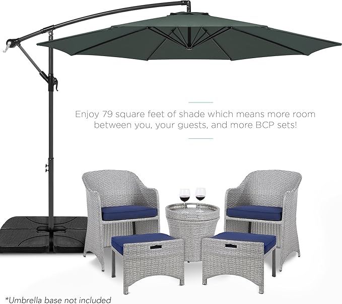 Best Choice Products 10ft Offset Cantilever Hanging Market Patio Umbrella - Image 2