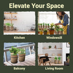 10 Herb Garden Planter Indoor Kit, Soil Discs, Gardening Tools, Unique - Image 5