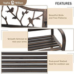 Sophia & William Outdoor Bench, Porch Bench, Garden Bench, Wrought Iron Bench - Image 4