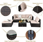 Tangkula 6 Piece Patio Furniture Set, Outdoor Deck Lawn Backyard Durable Steel - Image 9