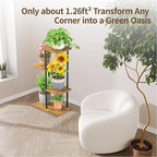 LASZOLA Black 3 Tiered Wood Plant Stand Indoor - Image 5