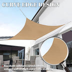 SUNLAX Custom Size 8' x 19' Sand Sun Shade Sail Canopy Commercial Rectangle - Image 3