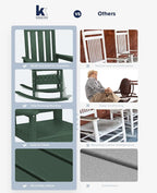 KINGYES Oversized Outdoor Rocking Chair Set of 2, All-Weather Patio Rocking - Image 7