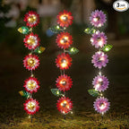 Set of 3 Solar Garden Lights, 22.6'' H Flowers Decorative Garden Stakes by SATHGA