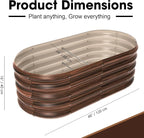 4x2ft Oval Galvanized Raised Garden Bed Kits 16" Tall Outdoor Large Metal - Image 2
