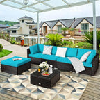 Tangkula 6 Piece Patio Furniture Set, Outdoor Deck Lawn Backyard Durable Steel - Image 2