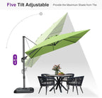 PURPLE LEAF 9 Feet Patio Umbrella Outdoor Cantilever Square Umbrella Aluminum - Image 5