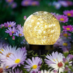 Solar Garden Lights Outdoor Waterproof, 4 Pack 30 LEDs Cracked Glass Ball Light - Image 7