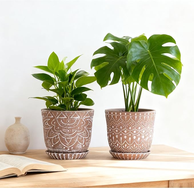 Gepege Ceramic Planter, 6 Inch Plant Pot - Image 5
