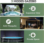 AOXUN Outdoor Gazebo for Patio 10x12 Metal Frame Canopy - Image 7
