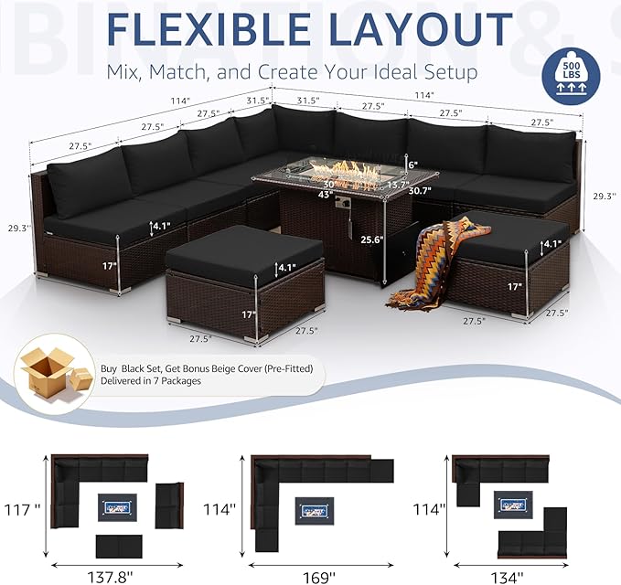 NICESOUL Outdoor Patio Furniture Set - Image 4