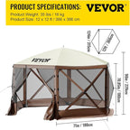 VEVOR 12 * 12ft 6 Sided Pop-up Canopy Shelter Tent - Image 8