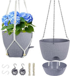 Self Watering Hanging Planters 10 inch, 2 Pack Hanging Flower Pots by Meowell