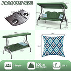 3 Seat Outdoor Porch Patio Swing - Image 7
