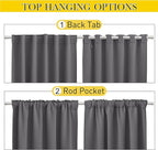 NICETOWN 2 Panels Outdoor Curtains Waterproof Pocket & Back Tab on Top & Bottom - Image 3