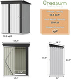 Greesum 5×3 FT Outdoor Storage Shed, Metal Storaged Sheds Without Floor - Image 2