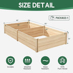 AMERLIFE 8x4 Ft Wood Raised Garden Bed, Durable 15 Inch Depth Planter Box - Image 5