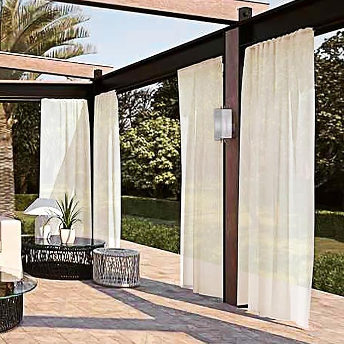 SpaceDresser Waterproof Outdoor Sheer Curtains - Image 2