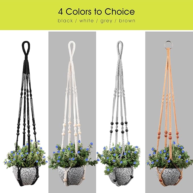 RIFNY Macrame Plant Hanger Indoor, 35 Inch Hanging Plant Holder - Image 5