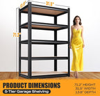 Set of 2 Garage Shelving Heavy Duty Storage Shelves, Metal Adjustable Shelving - Image 3