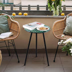 Metal Outdoor Side Tables Set of Two Small Outside Round End Table - Image 2