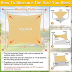 KANAGAWA Sun Shade Sail Curved 20'X26' Sand Rectangle Outdoor Shade Cover UV - Image 2