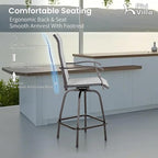 PHI VILLA Outdoor Swivel Patio Bar Stools Set of 6, 30 Inch Bar Height Tall - Image 7
