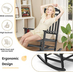 Patio Rocking Chair Outdoor Set of 2, Weather Resistant Poly Resin Oversized - Image 7