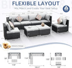 NICESOUL 8 Person Outdoor Patio Furniture Set, Extra Large Wicker Sectional Sofa - Image 4