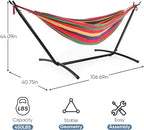 DUMOS Double Hammock with Space Saving Stand, Heavy Duty Steel Frame, Portable - Image 3