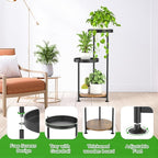 3 Tier Plant Stand Indoor Outdoor, Corner Tierd Metal Flower Shelf Pot Holder - Image 3