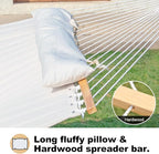 2 Person 12FT Hammocks for Outside, Double Quilted Fabric Outdoor Hammock - Image 4