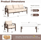 Outdoor Patio Furniture Set, 4 Pieces Metal Patio Furniture Set - Image 7