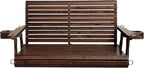 Wooden Porch Swing 2-Seater, High Backrest and Deep Seat, Bench Swing - Image 8
