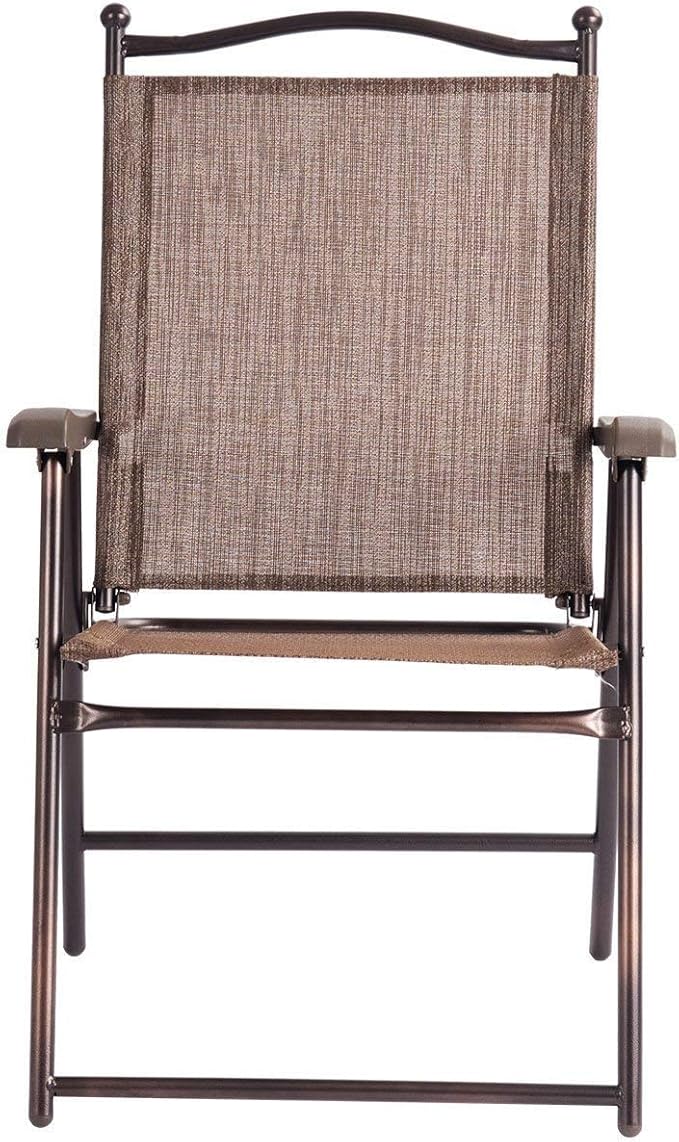 Giantex Set of 2 Patio Folding Chairs, Outdoor Patio Dining Chairs w/Armrest - Image 6