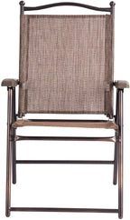 Giantex Set of 2 Patio Folding Chairs, Outdoor Patio Dining Chairs w/Armrest - Image 6