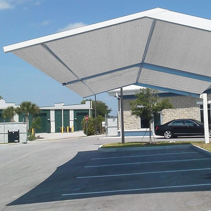 Eden's Decor Straight Flat-Edged Sun Shade Sail Rectangular 7' x 13' Grey - Image 7