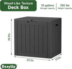 EasyUp 33 Gallon Resin Deck Box Waterproof, UV Resistant Outdoor Storage Box - Image 2