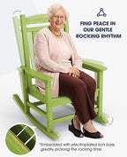 KINGYES HDPE Outdoor Rocking Chair Set of 4, All-Weather Poly Patio Rocking - Image 6
