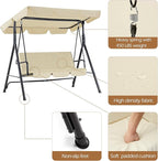 AECOJOY Porch Swing with Stand, 3-Seat Outdoor Clearance Porch Swings - Image 3