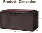 Devoko 100 Gallon Deck Box, Waterproof Resin Outdoor Storage Box - Image 5